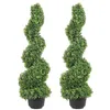 Image de VEVOR Buis Topiaire Artificiel 91 cm Buis Artificiel Extérieur en Spirale 2 Fausses Plantes en PE 10 Feuilles Remplaçables avec Pot sans Odeur pour Décoration Intérieur Jardin Terrasse Balcon Entrée en occasion ou reconditionné