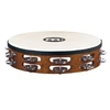 Image de TAH2AB - Tambourin bois avec peau 2 rangées de cymbalettes - African brown