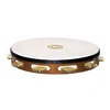 Image de TAH1B-AB - Tambourin bois avec peau 1 rangée de cymbalettes - African brown