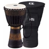 Image de Djembé 10'' ADJ3B-M Earth brun et noir (+ housse) - acajou style africain