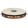 Image de TAH1AAB - Tambourin bois avec peau 1 rangée de cymbalettes - African brown