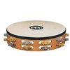 Image de TAH2MSNT - Tambourin bois avec peau 2 rangées de cymbalettes - Super natural