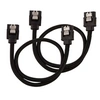 Image de Câble gainé Premium SATA 6Gbps Noir 30cm Droit - (CC-8900248)