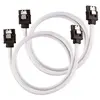 Image de Câble gainé Premium SATA 6Gbps Blanc 60cm Droit - (CC-8900253)