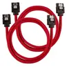 Image de câble gainé premium sata 6gbps rouge - 60cm droit - (cc-8900254)