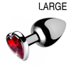 Image de Plug bijou Heart Gem Rouge 8 x 4 cm