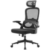 Image de M102C Fauteuil de Bureau Ergonomique, Dossier Haut, Accoudoirs Rabattables, Soutien Lombaire Réglable, Appuie-Tête, Noir