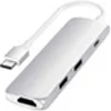 Image de Adaptateur Fin Multi-ports Type-C en Aluminium avec port de chargement USB-C, HDMI 4K, USB 3.0 compatible avec MacBook Pro 2