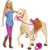 Image de Barbie et Son Cheval, poupée Blonde en Tenue d'équitation avec Genoux articulés, Jouet pour Enfant, FXH13 en occasion ou reconditionné