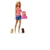 Image de Barbie - Famille coffret le Bain des Chiots, poupée blonde et 3 figurines de chiots, avec baignoire et accessoires, jouet po 1065