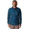 Image de Mountain Hardwear - Microchill Long Sleeve Shirt - Chemise homme Dark Caspian Stria Print - L