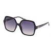 Image de 7921-H Lunettes de soleil pour femme de forme géométrique - Couleur 01B Noir brillant avec verres dégradés de couleur fumée