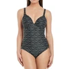 Image de Fantasie Bain Maillot de bain une pièce plongeant à armatures Imprimé - Noir et Crème 85D