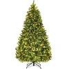 Image de Sapin de Noël avec Lumière LED et Pied en Métal pour Maison, Magasin, Vert, 210 CM