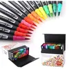 Image de Stylos à brosse à double pointe à 100 couleurs avec bordure fine Tip 0.4 et Pinceau pour livres à colorier, dessins, peintures, calligraphies Bullet