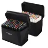 Image de Génération 5 Lot de 80 Feutres Marqueur Huile-alcool Double 1mm-6mm 80 Couleurs Graphique noir + Sac de Crayon