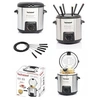 Image de Friteuse - Inox - 2 EN 1 - 840W - Capacité 1L - Thermostat réglable 80°-190°