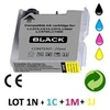 Image de Lot 4 cartouches jet d'encre compatiblesBROTHER LC970/LC1000 universal POUR BROTHER DCP 330C : 1 BLACK + 1 CYAN + 1 MAGENTA + 1 YELLOW