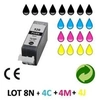 Image de Lot 20 cartouches jet d'encre compatibles IP3600/IP4600/MP540/MP620 - PGI 520 AVEC PUCE POUR CANON PIXMA MP630 : 8 BLACK + 4 CYAN + 4 MAGENTA + 4