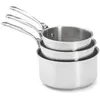 Image de De Buyer - Lot de 3 casseroles en inox MILADY - 16/18/20 cm - Fabriquées en France, Sans PFAS, Inox 18/10 Performant et Résistant, Fond Sandwich, Tous Feux + Four, Finition Poli Brillant en occasion ou reconditionné