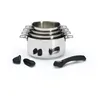 Image de De Buyer - Lot de 4 casseroles en inox MILADY TWISTY amovibles, 1 queue et 2 anses en silicones noires - Diamètre 14/16/18/20 cm -, Gris en occasion ou reconditionné