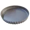 Image de Moule à tarte 24 cm en acier antiadhésif fond fixe - - Gris - Acier