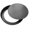 Image de Moule à tarte 28 cm en acier antiadhésif avec fond démontable - - Gris - Acier