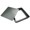 Image de 4709.23 moule à tarte carré cannelé à bords droits - fond amovible - acier revêtu - ht. 2,7 cm - 23 x 23 cm