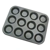 Image de Plaque pour 12 tartelettes 34x26 cm en acier antiadhésif - - Gris - Acier