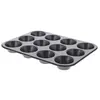 Image de Plaque pour 12 muffins en acier antiadhésif - - Gris - Acier