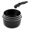 Image de - AROM - Série 3 casseroles 16, 18 et 20 cm avec poignée amovible