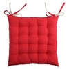 Image de Coussin de chaise bicolore réversible en coton lin et rouge