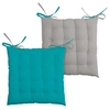 Image de Coussin de chaise réversible 40 cm céladon et gris
