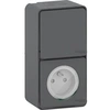 Image de Electric - Prise 2P+T + interrupteur saillie IP55 - Mureva - anthracite - Schneider