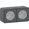 Image de Electric - Double prise 2P+T en saillie IP55 - anthracite - Mureva - Schneider