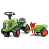 Image de Falk - Porteur Tracteur Enfant Claas avec remorque - Dès 12 Mois - Fabriqué en France - Pelle et râteau Inclus - 2 Styles de Personnalisation - Plaque d'immatriculation Personnalisable - 212C en occasion ou reconditionné