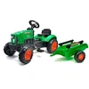 Image de - Tracteur à pédales enfant avec capot ouvrant et remorque Supercharger vert