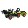 Image de Tractopelle à pédales Claas avec remorque - Vert