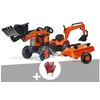 Image de Tractopelle enfant Kubota avec remorque + excavatrice 2 à 5 ans -