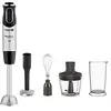 Image de Moulinex Pied mixeur, 1000 W, 10 vitesses, Pied métal, Accessoires hachoir, Fouet et presse purée, Quickchef 4-en-1 DD65H810, Noir/Inox en occasion ou reconditionné