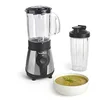 Image de Moulinex Blender mixeur électrique, Puissance 300 W, Gourde plastique 750 ml, 4 lames amovibles, Finitions acier inoxydable, Smoothies frais et sains LM1B1D10, Noir en occasion ou reconditionné