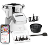 Image de Moulinex I-Companion Pro, Robot Cuiseur, 17 fonctions, Pesage intégré, Capacité XL 10 personnes, Gris, Fabriqué en France + Double fouet,Robot cuiseur multifonction connecté