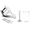 Image de Moulinex Prep'mix+, Batteur électrique, 5 vitesses, 2 jeux de crochets + 1 pied mixeur, 500 W, Blanc,Batteur électrique
