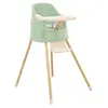Image de Chaise haute évolutive YOUPLA - Vert céladon - Fabriquée en France