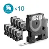 Image de LabelManager Pack de 10 cassettes ruban D1, haute résistance, Noir/Blanc, 9mm x 7m