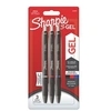 Image de S-Gel Stylos gel Pointe moyenne (0,7 mm) Encre noire, rouge et bleue Lot de 3