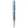 Image de Parker IM stylo roller | Bleu gris Premium avec attributs chromés | Pointe fine avec recharge d’encre noire | Coffret cadeau en occasion ou reconditionné