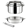 Image de - eclipse - lots 5 pièces - casseroles 16, 18 et 20cm, poêle 24cm inox et poignée