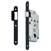 Image de Serrure à larder D452 Bec de cane axe 50mm bout rond finition noir avec gâche - - 16093000