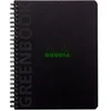 Image de Cahier A5 Rhodiactive Greenbook recyclé et recyclabe avec 160 pages microperforées détachables Noir
